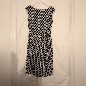 Lauren Ralph Lauren Black and White Patterned Midi Dress